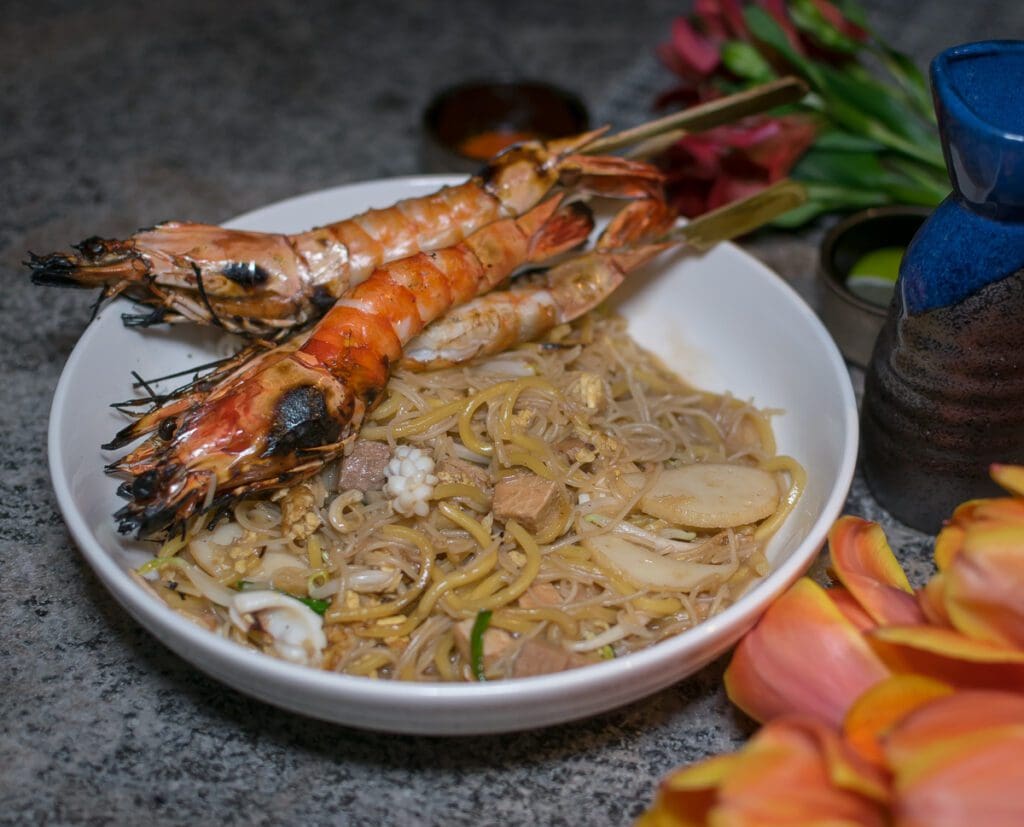 Le Binchotan: Supper—Hokkien Mee with Binchotan-Grilled Tiger Prawns